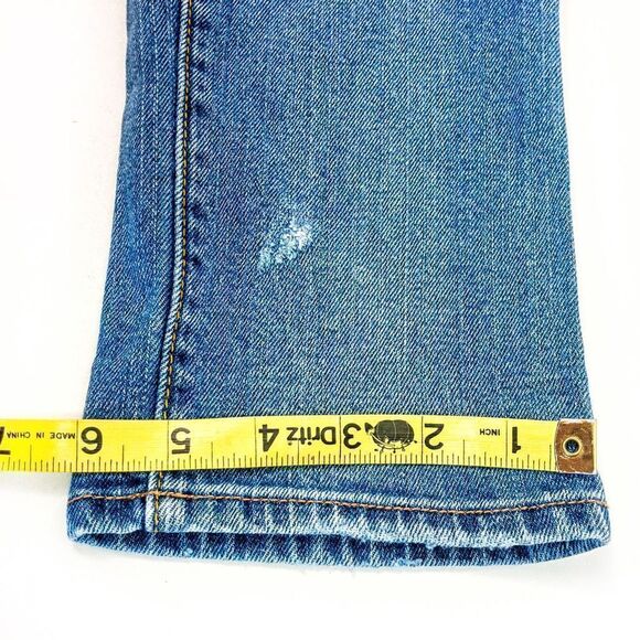AEO Skinny Stretch Blue Jeans Studded Distressed Sz 10 - Picture 11 of 11